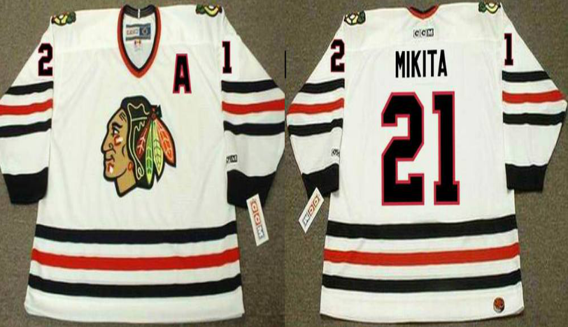 2019 Men Chicago Blackhawks 21 Mikita white CCM NHL jerseys